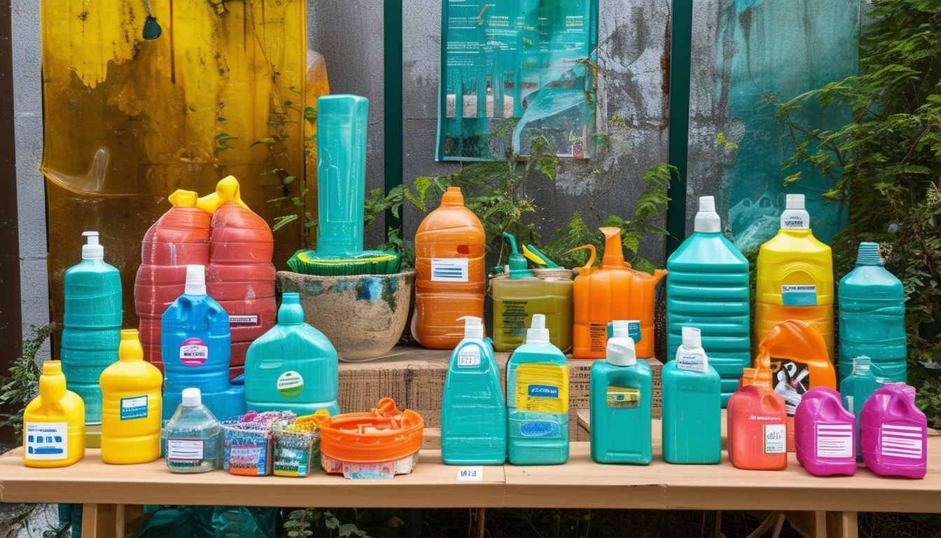 A creative display of upcycled plastic products sh